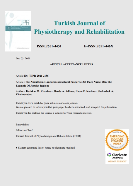 Turkish Journal Of Physiotherapy Rehabilitation-turk Fizyoterapi Ve Rehabilitasy