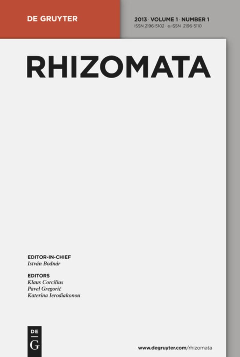 Rhizomata-a Journal For Ancient Philosophy And Science