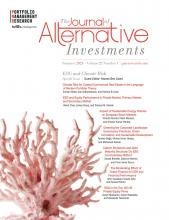 Journal Of Alternative Investments